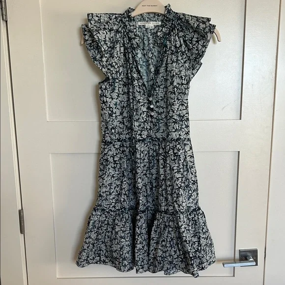 Veronica Beard Zee Batik Print Tiered Mini Dress size 4 - Picture 7 of 13